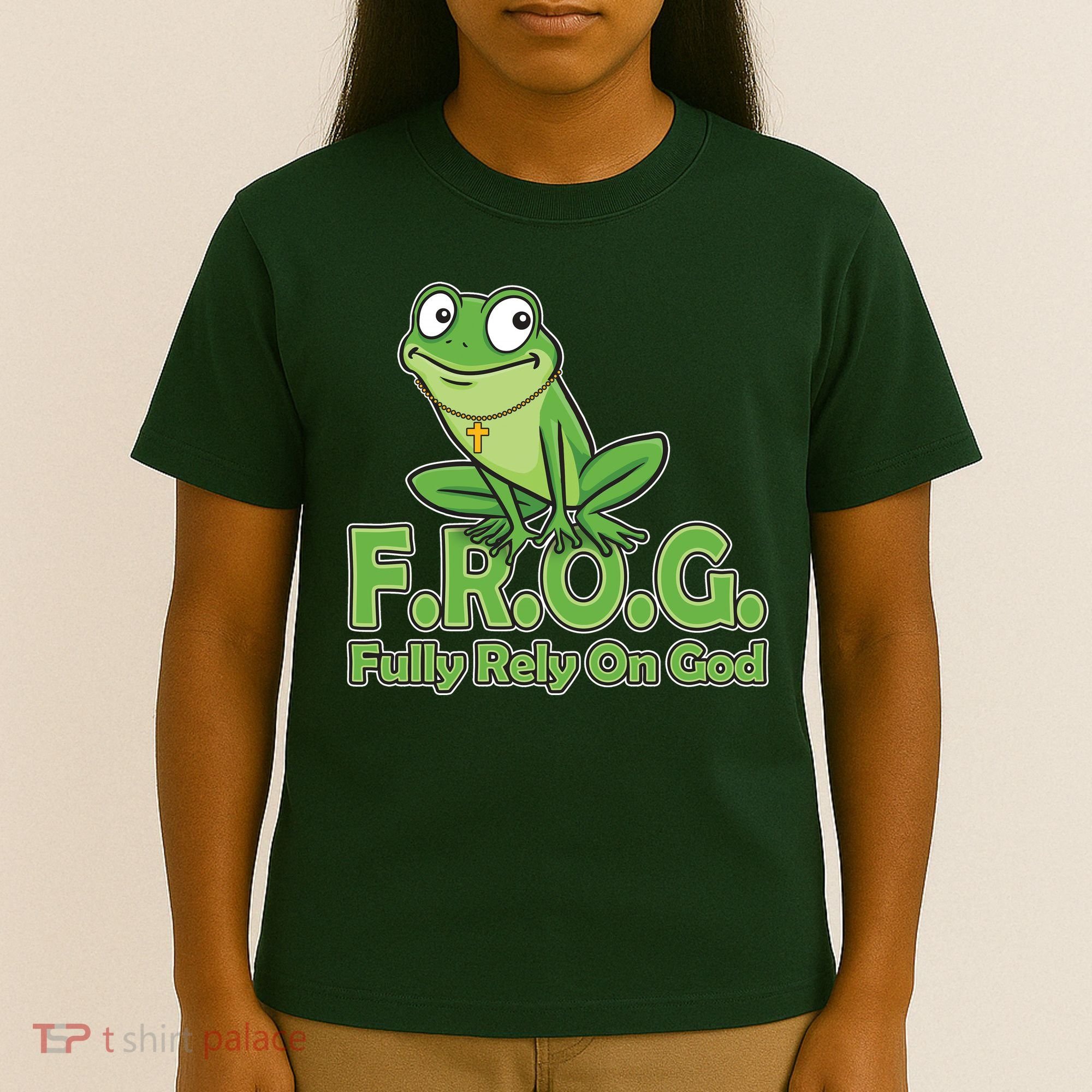 Funny Christian FROG Fully Rely On God T-Shirt