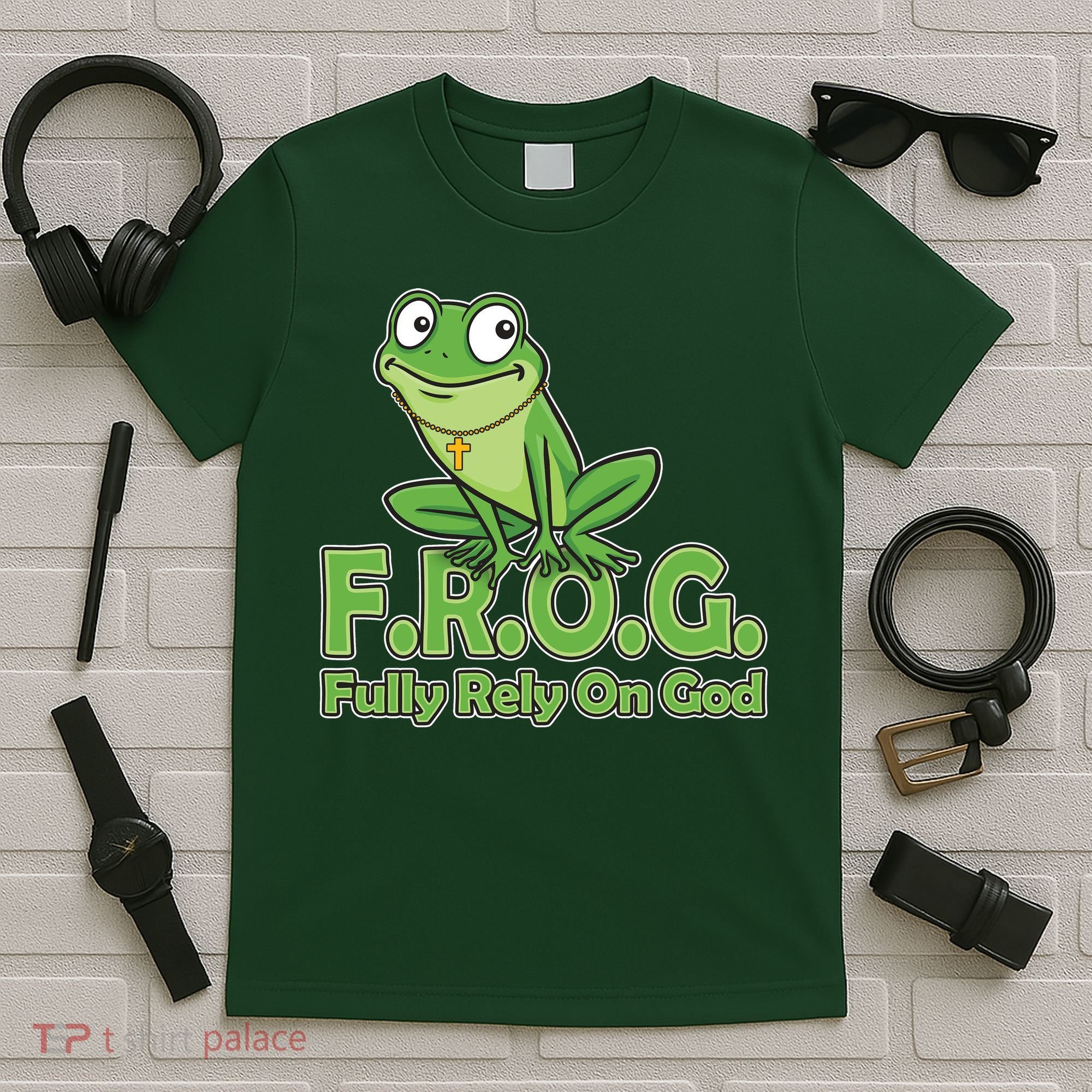 Funny Christian FROG Fully Rely On God T-Shirt