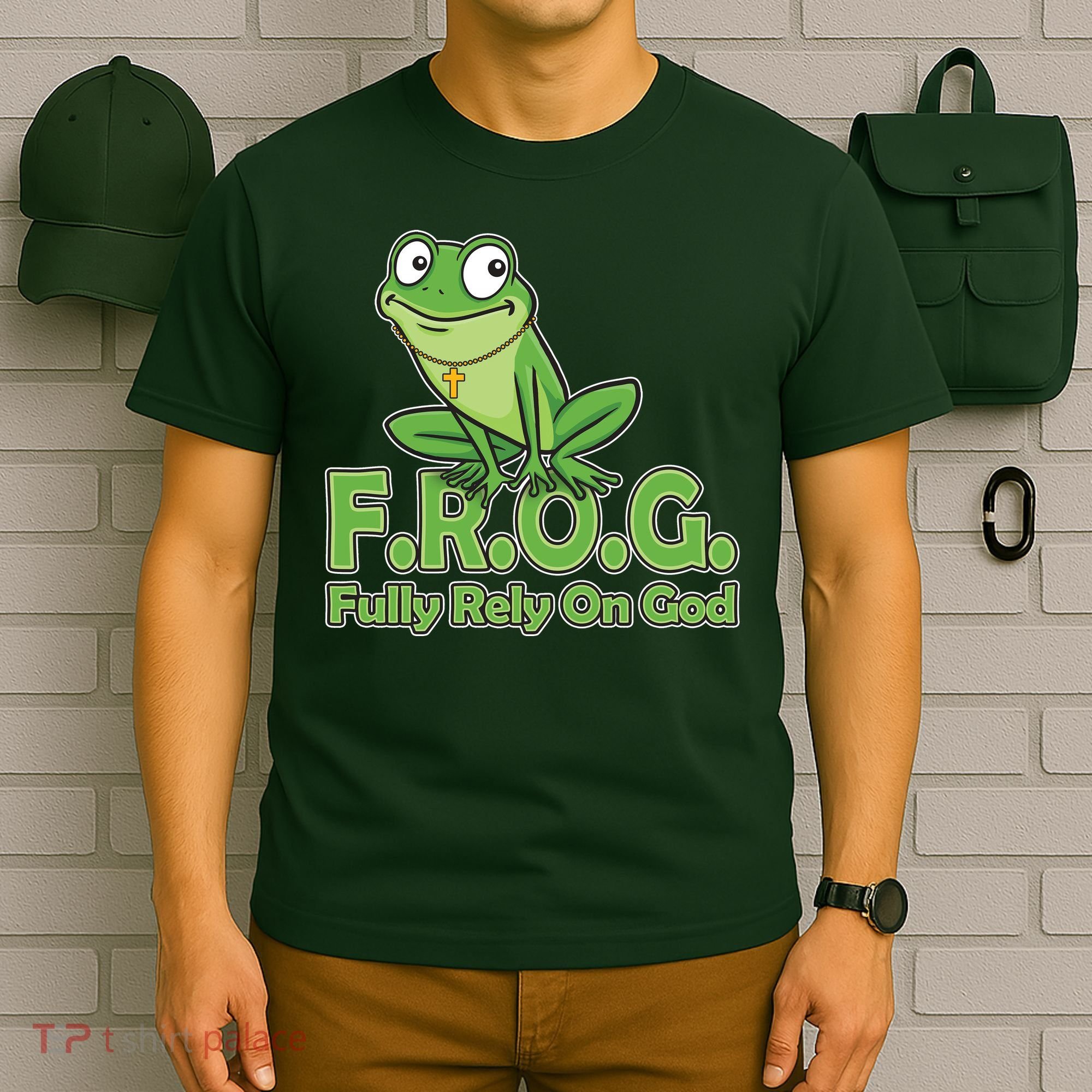 Funny Christian FROG Fully Rely On God T-Shirt