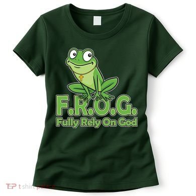 Funny Christian FROG Fully Rely On God Women's T-Shirt