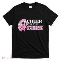 Football Cheer For The Cure Breast Cancer Awareness Ribbon T-Shirt thumb 0