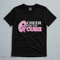 Football Cheer For The Cure Breast Cancer Awareness Ribbon T-Shirt thumb 5