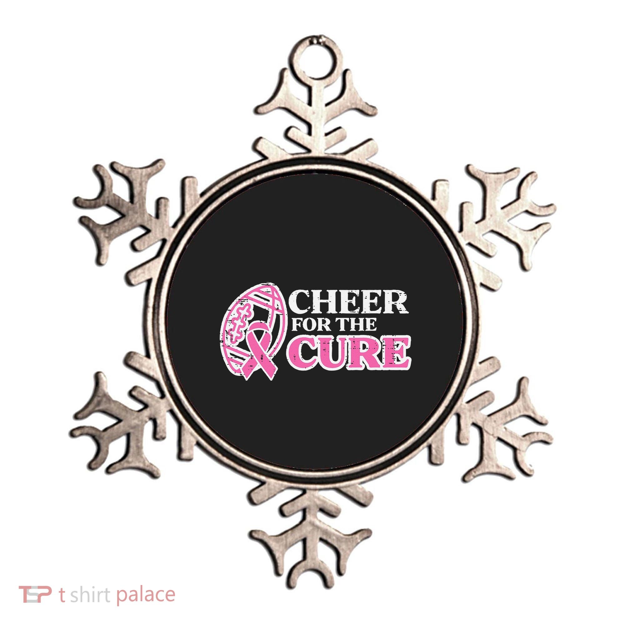 Football Cheer For The Cure Breast Cancer Awareness Ribbon Ornament