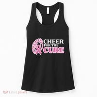 Football Cheer For The Cure Breast Cancer Awareness Ribbon Women's Tank Top thumb 0