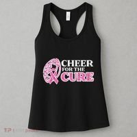 Football Cheer For The Cure Breast Cancer Awareness Ribbon Women's Tank Top thumb 3