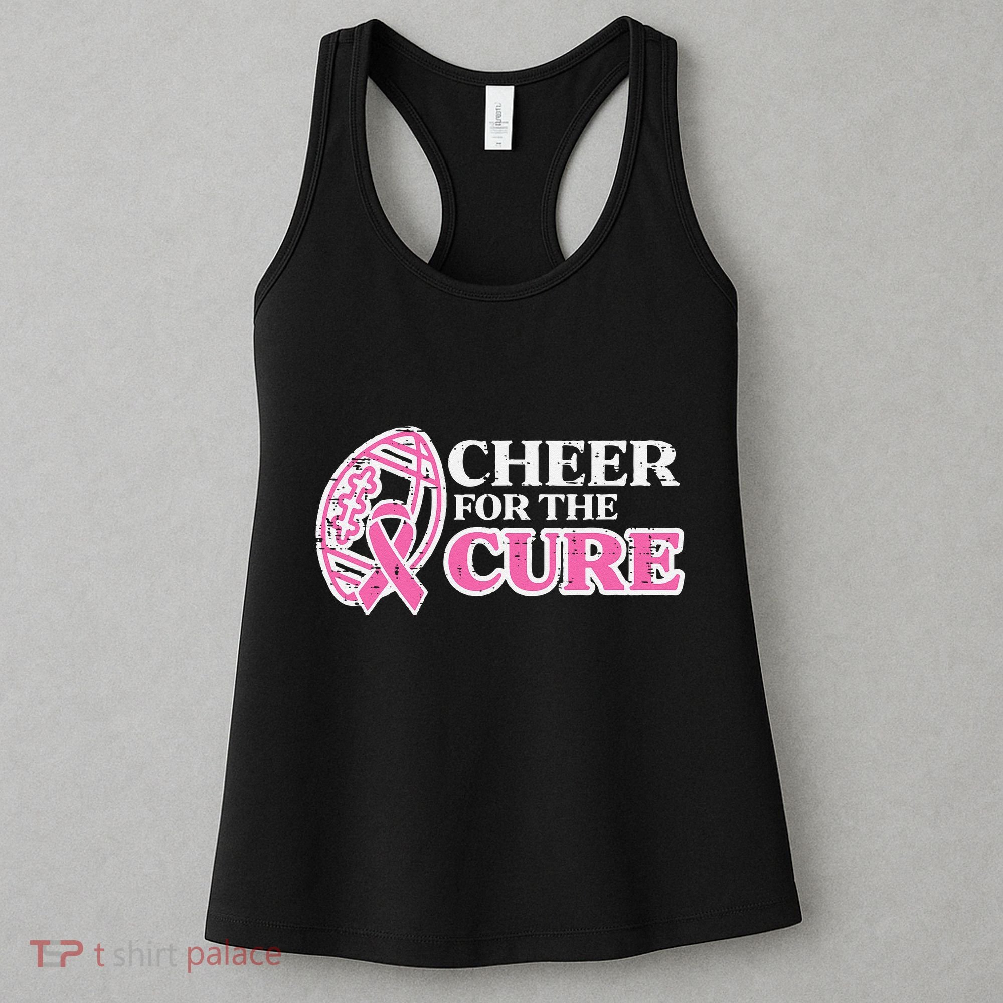 Football Cheer For The Cure Breast Cancer Awareness Ribbon Women's Tank Top