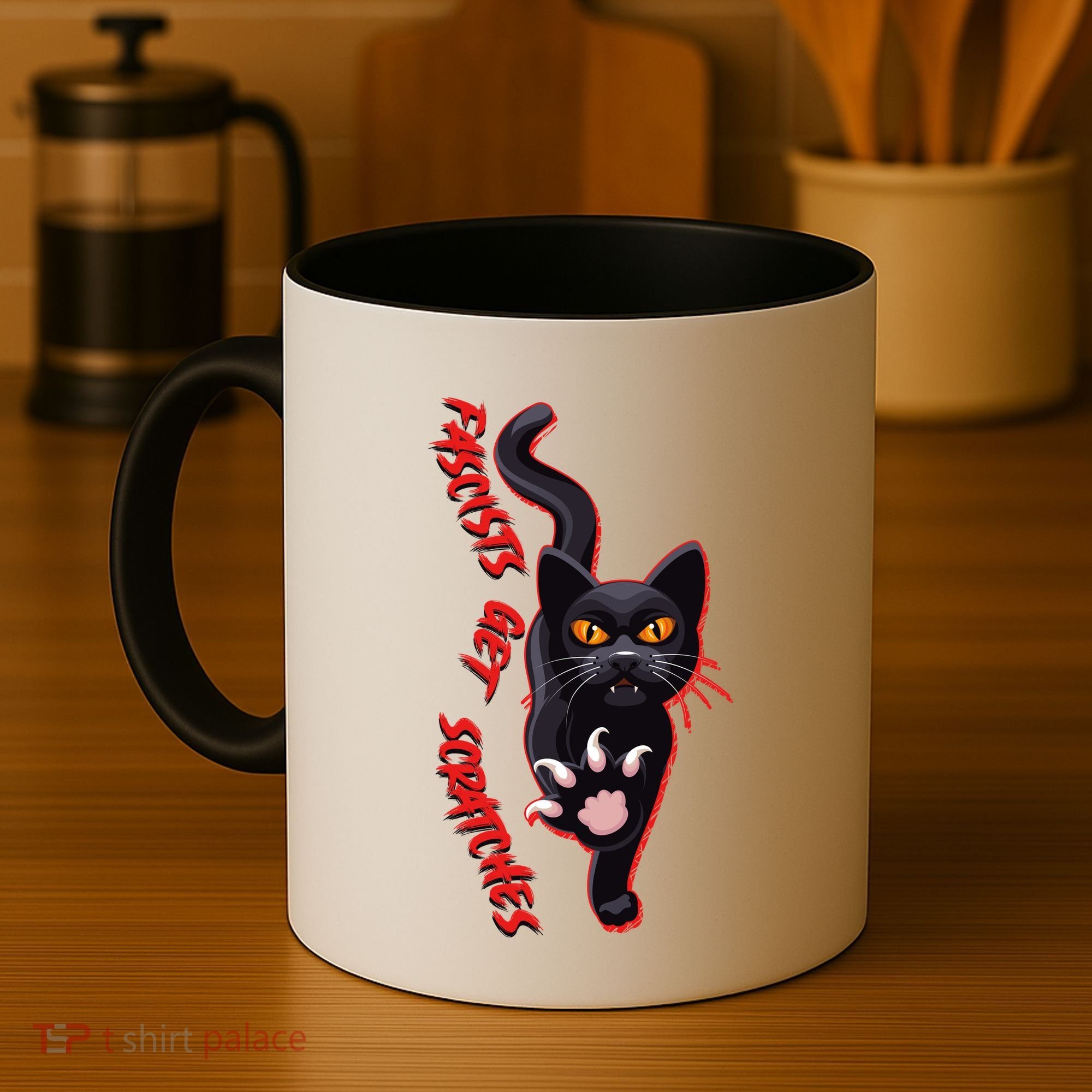 Funny Cat Fascists Get Scratches Coffee Mug