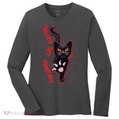 Funny Cat Fascists Get Scratches Women's Long Sleeve Shirt