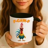 F Caw F Funny Clucking Rooster Meme F Off Coffee Mug thumb 3