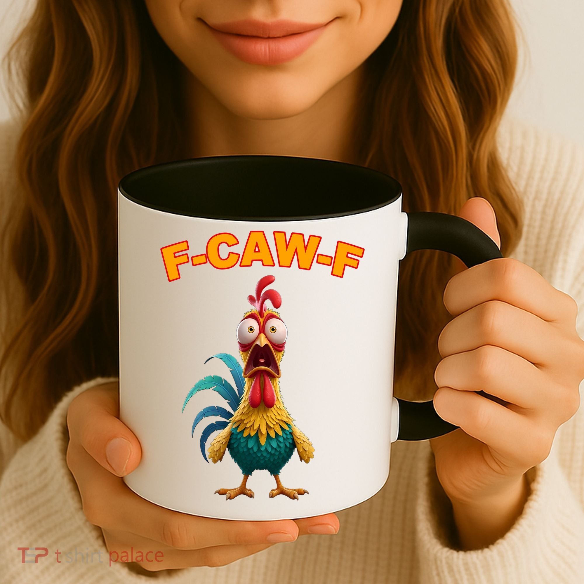 F Caw F Funny Clucking Rooster Meme F Off Coffee Mug