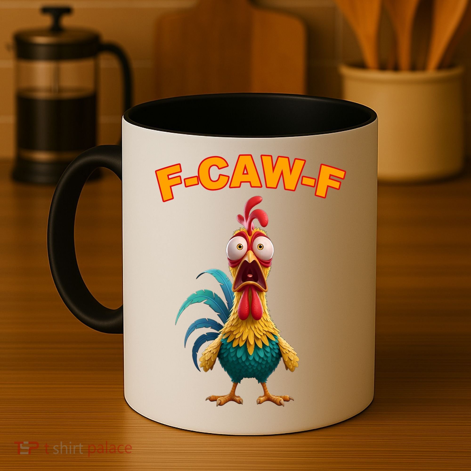 F Caw F Funny Clucking Rooster Meme F Off Coffee Mug