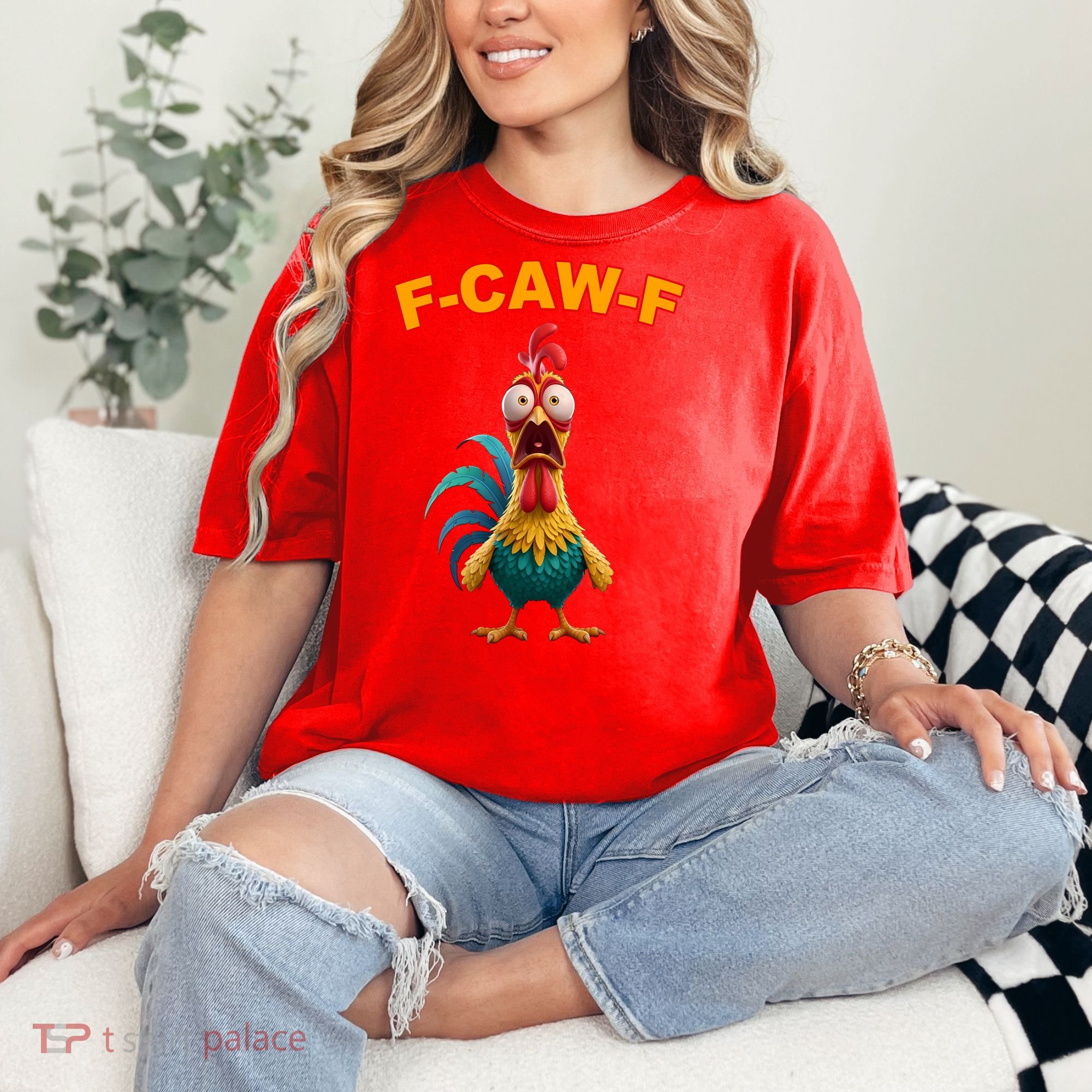F Caw F Funny Clucking Rooster Meme F Off Comfort Colors T-Shirt