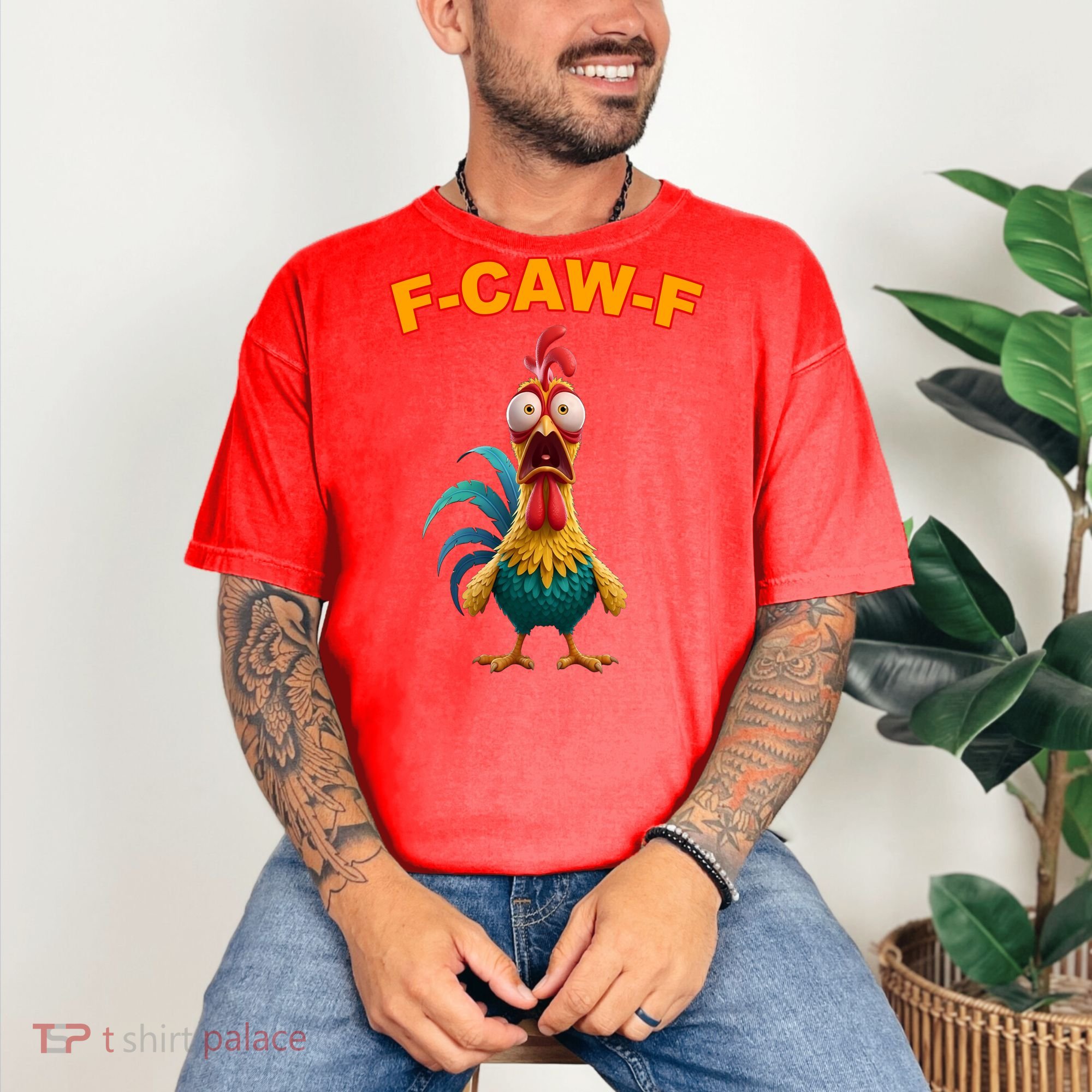 F Caw F Funny Clucking Rooster Meme F Off Comfort Colors T-Shirt