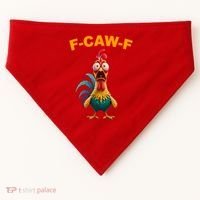 F Caw F Funny Clucking Rooster Meme F Off USA-Made Doggie Bandana thumb 0