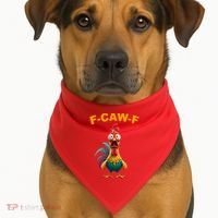 F Caw F Funny Clucking Rooster Meme F Off USA-Made Doggie Bandana thumb 1