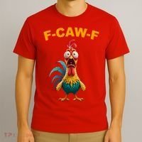 F Caw F Funny Clucking Rooster Meme F Off T-Shirt thumb 3