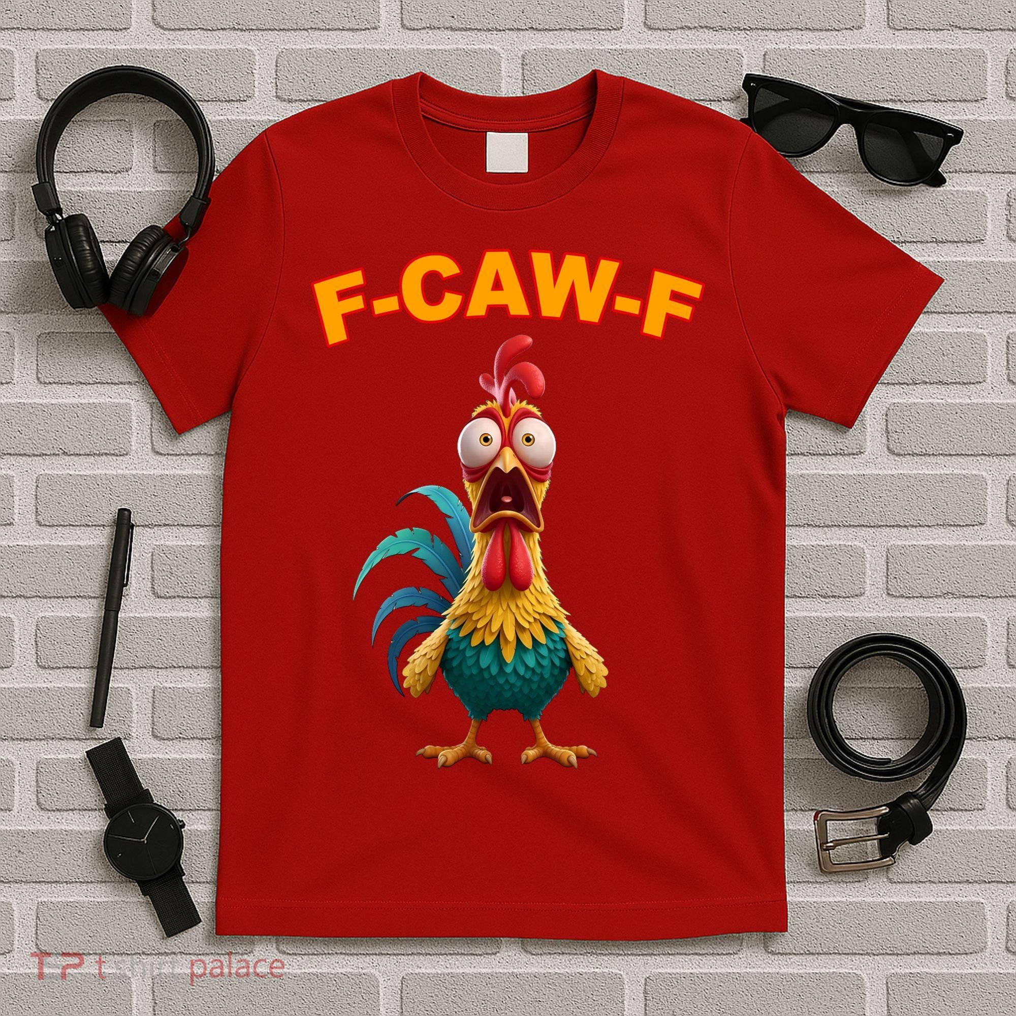 F Caw F Funny Clucking Rooster Meme F Off T-Shirt