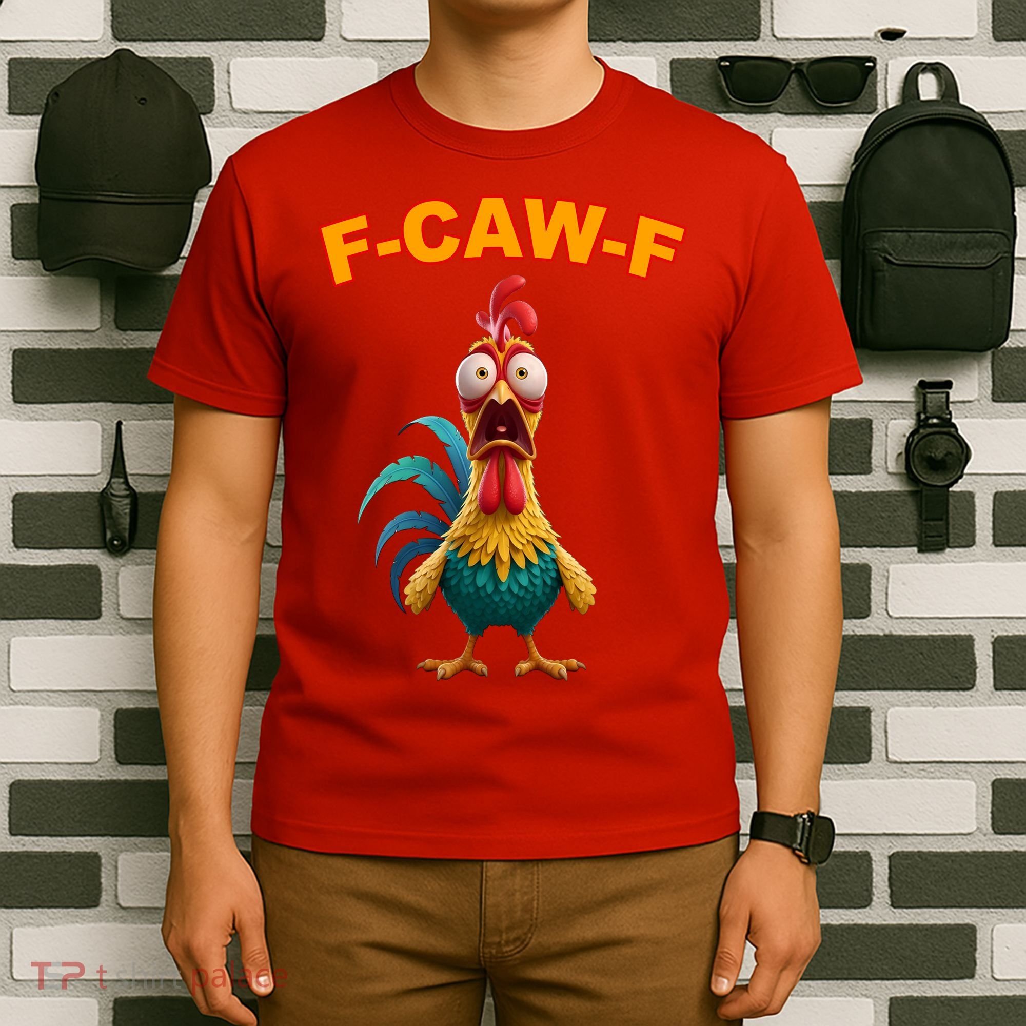 F Caw F Funny Clucking Rooster Meme F Off T-Shirt