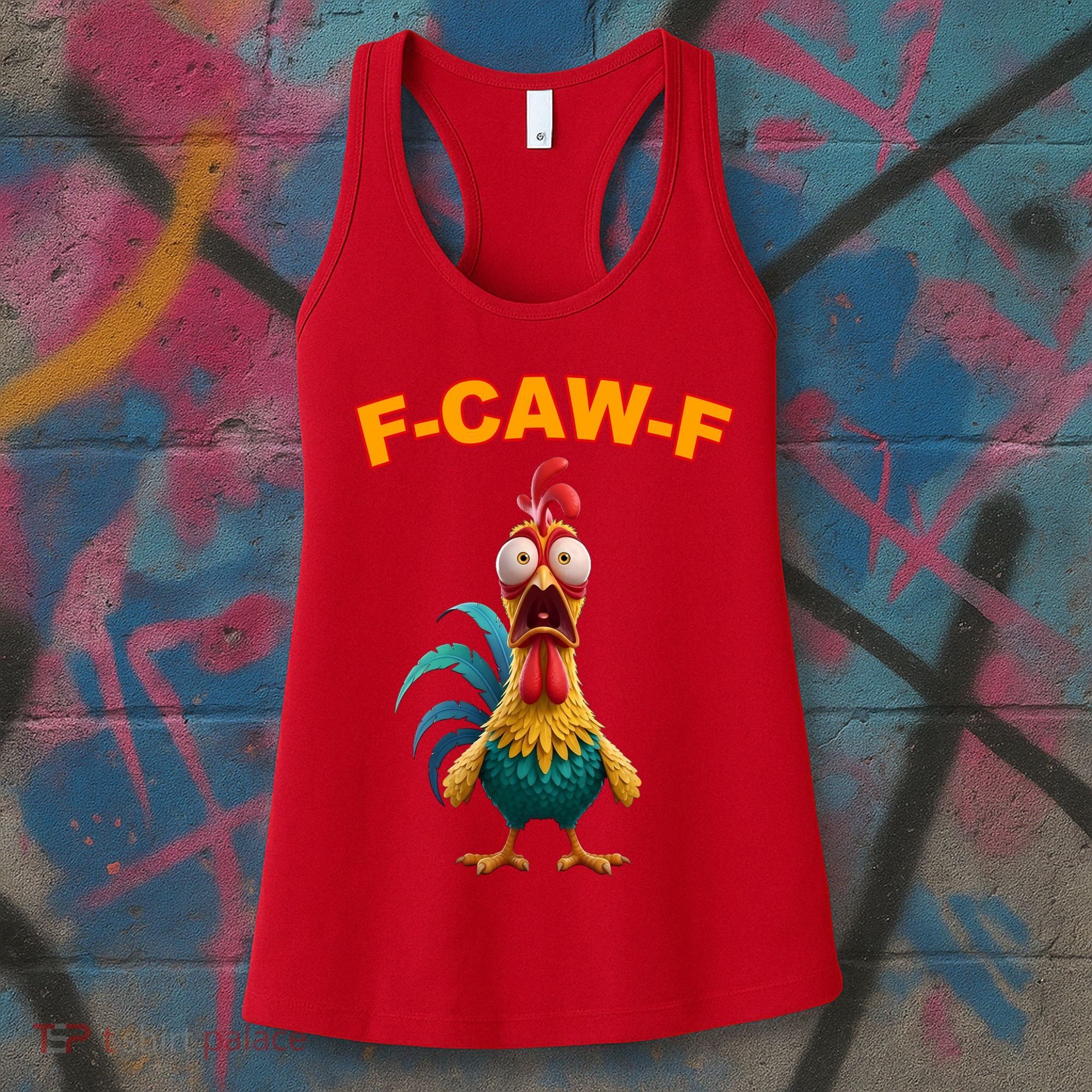 F Caw F Funny Clucking Rooster Meme F Off Women's Tank Top