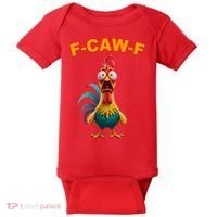 F Caw F Funny Clucking Rooster Meme F Off Baby Bodysuit thumb 0