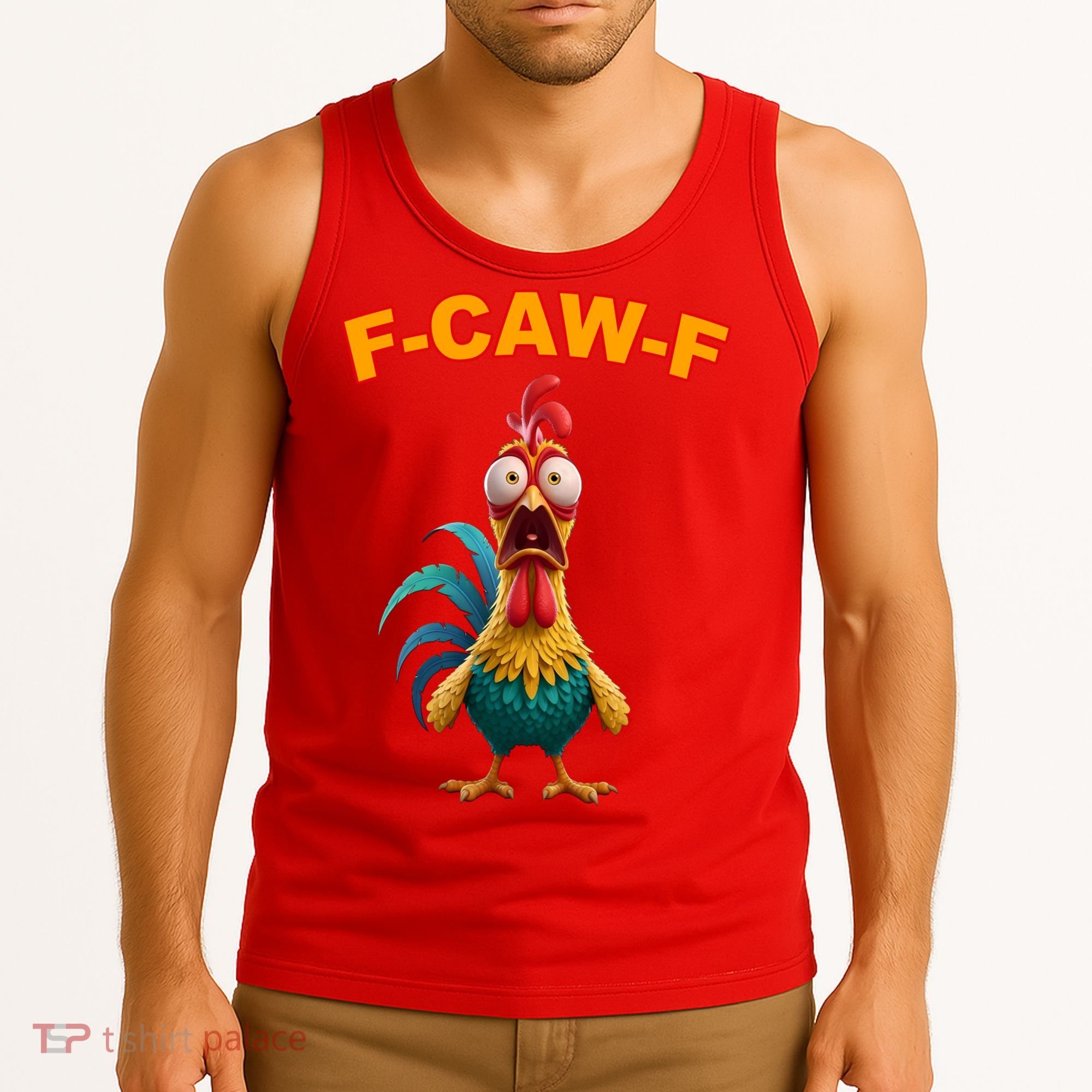F Caw F Funny Clucking Rooster Meme F Off Tank Top