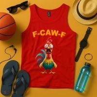 F Caw F Funny Clucking Rooster Meme F Off Tank Top thumb 4