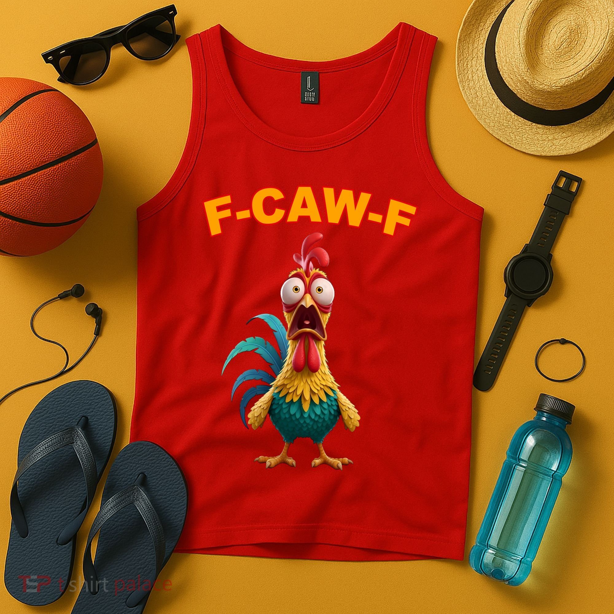 F Caw F Funny Clucking Rooster Meme F Off Tank Top