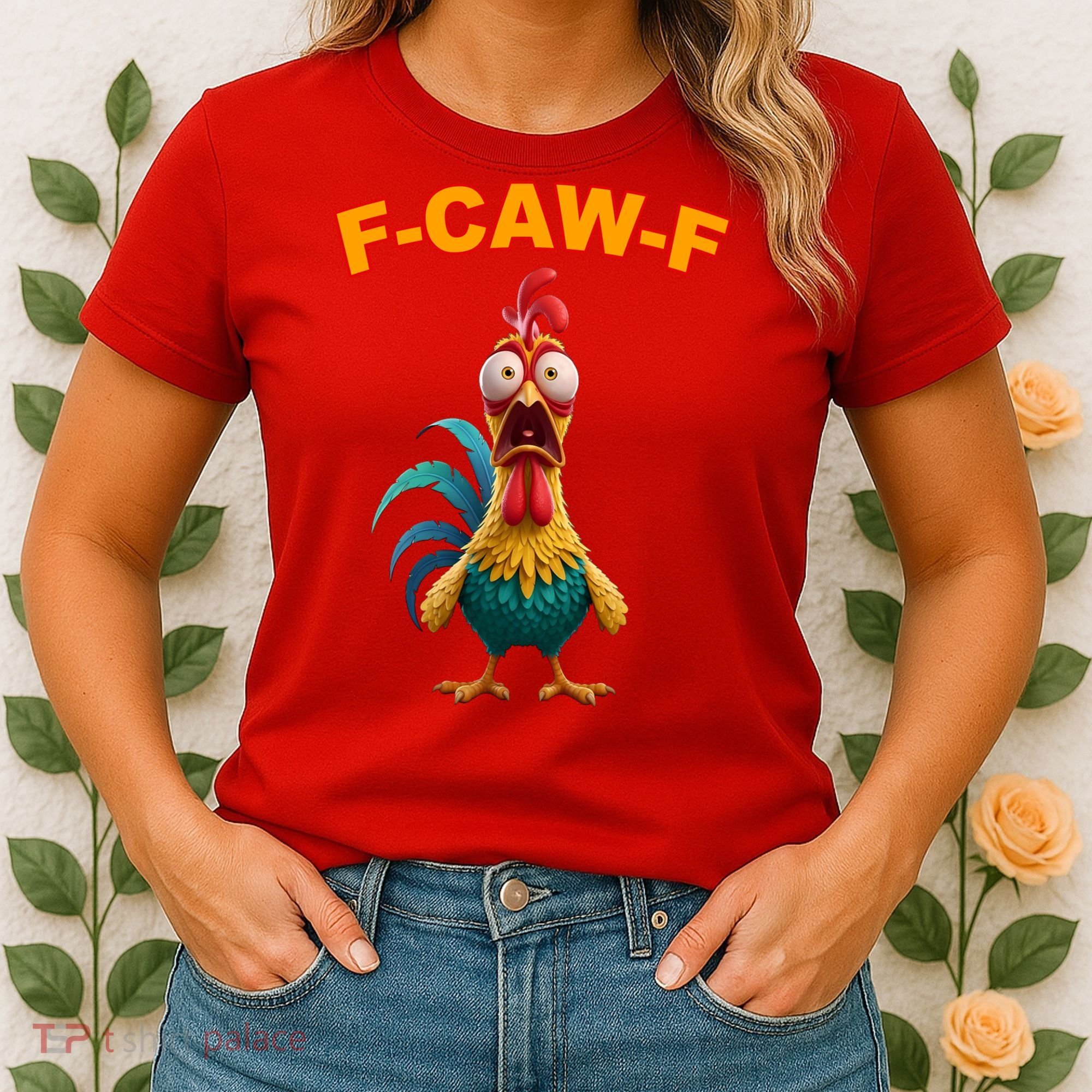 F Caw F Funny Clucking Rooster Meme F Off Women's T-Shirt