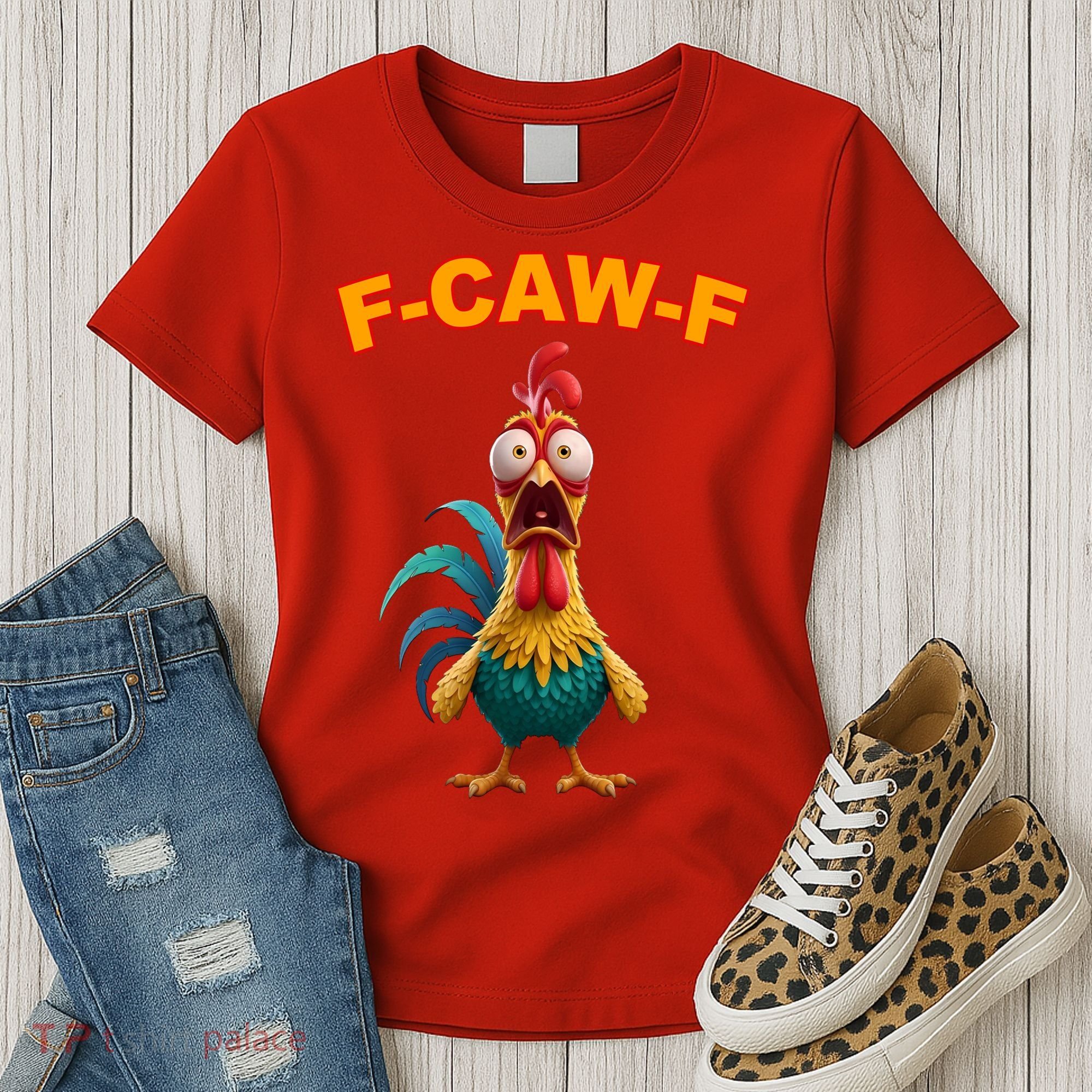 F Caw F Funny Clucking Rooster Meme F Off Women's T-Shirt