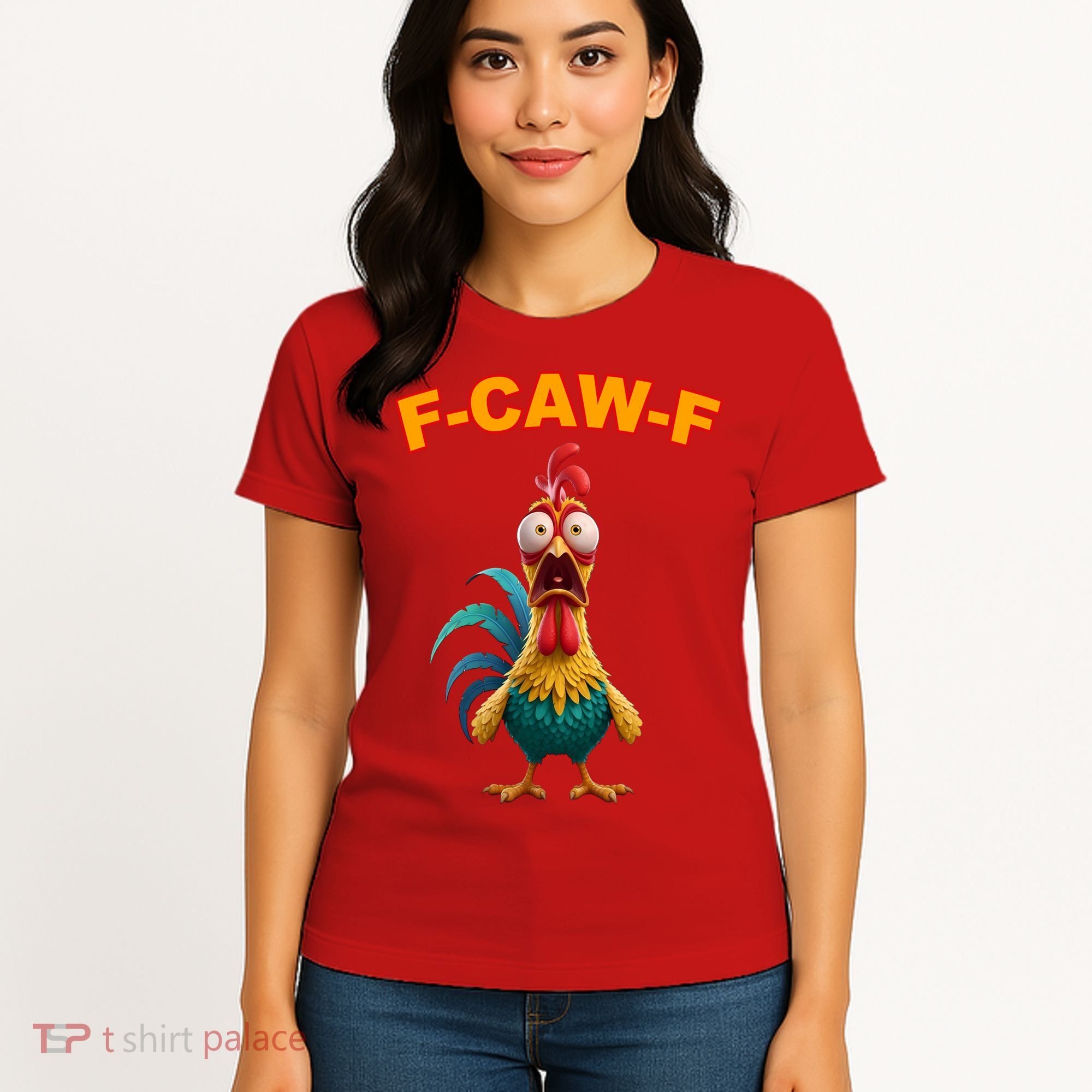 F Caw F Funny Clucking Rooster Meme F Off Women's T-Shirt