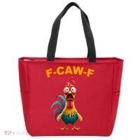 F Caw F Funny Clucking Rooster Meme F Off Tote Bag thumb 0
