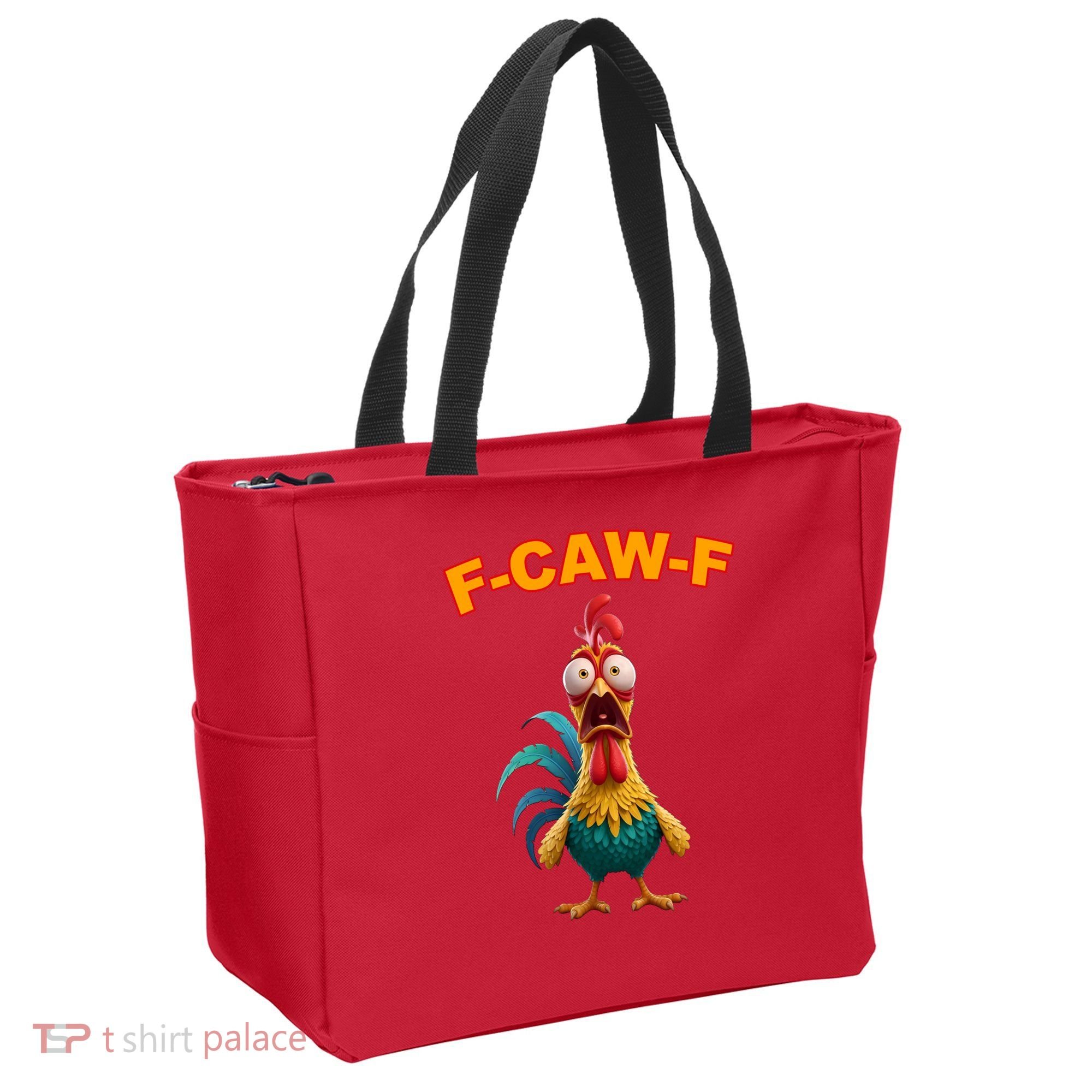 F Caw F Funny Clucking Rooster Meme F Off Tote Bag