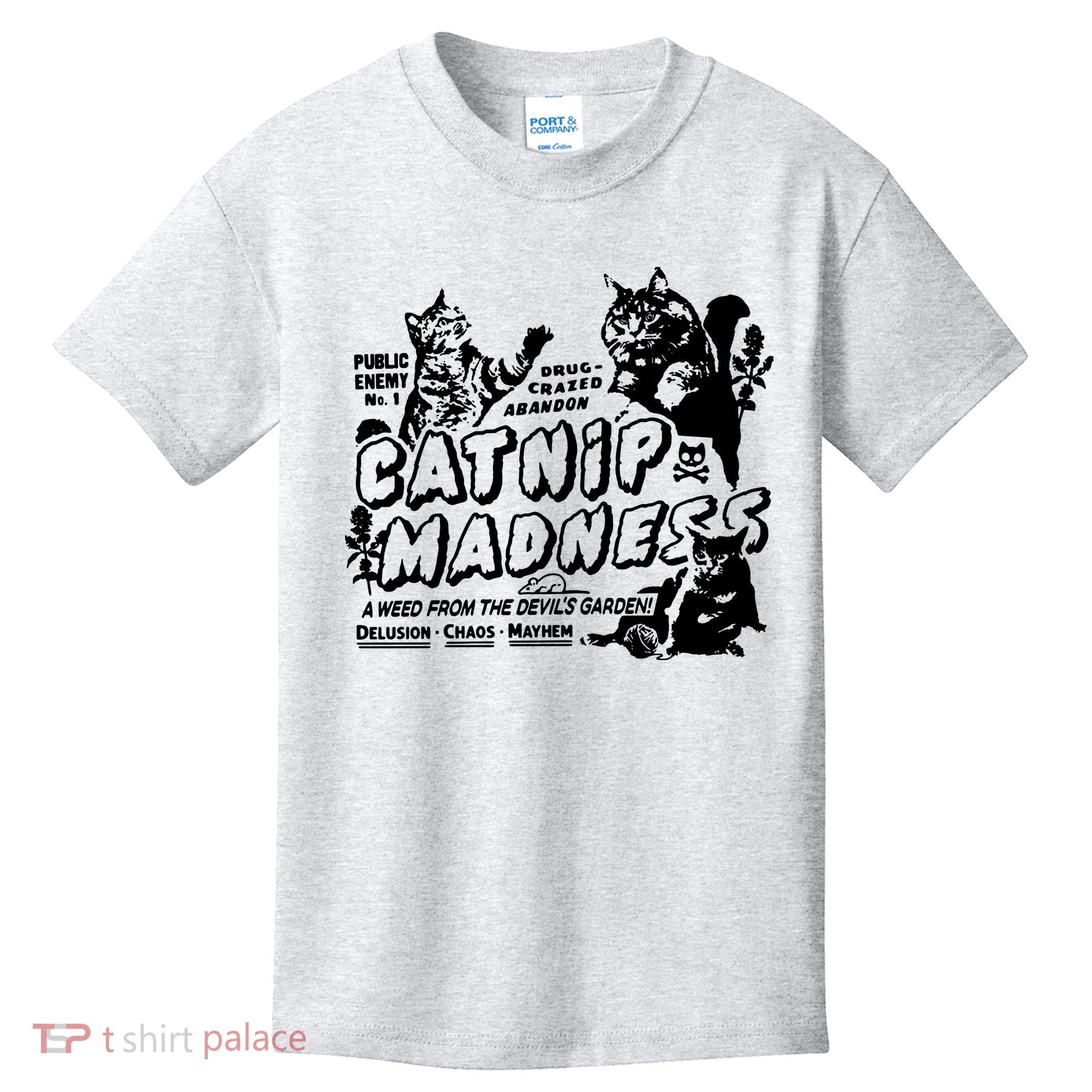 Funny Cat For Cat Mom Cat Dad Catnip Madness Cute Cat Kids T-Shirt