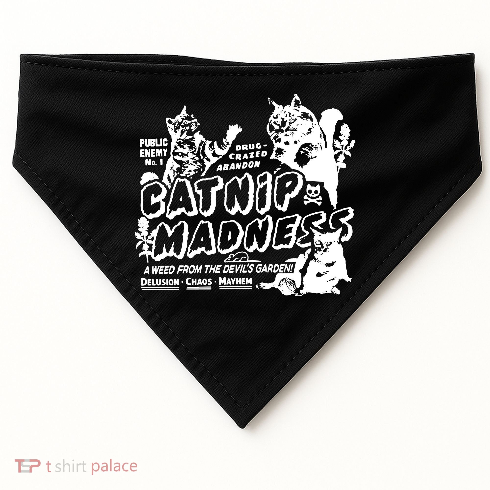 Funny Cat For Cat Mom Cat Dad Catnip Madness Cute Cat USA-Made Doggie Bandana
