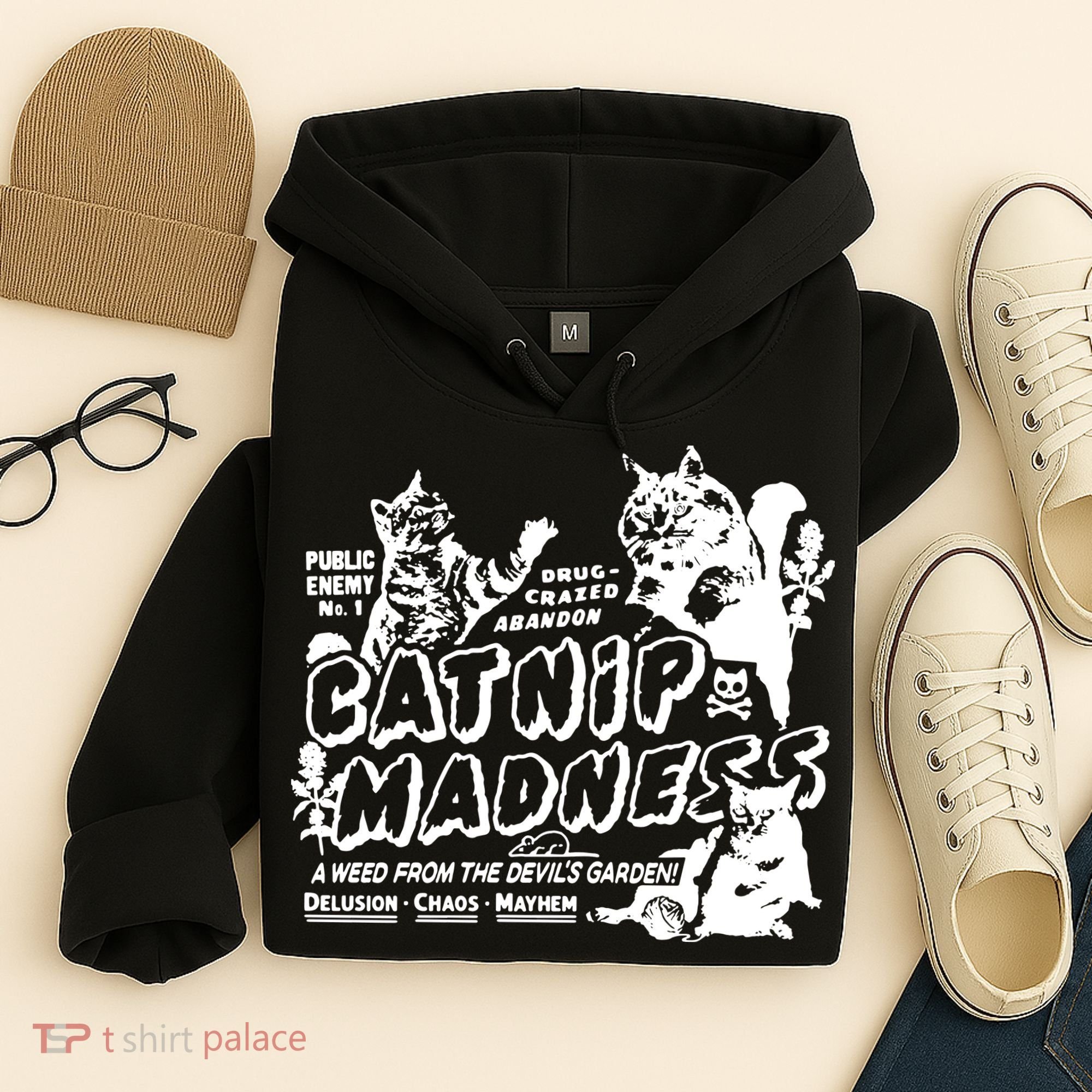 Funny Cat For Cat Mom Cat Dad Catnip Madness Cute Cat Hoodie
