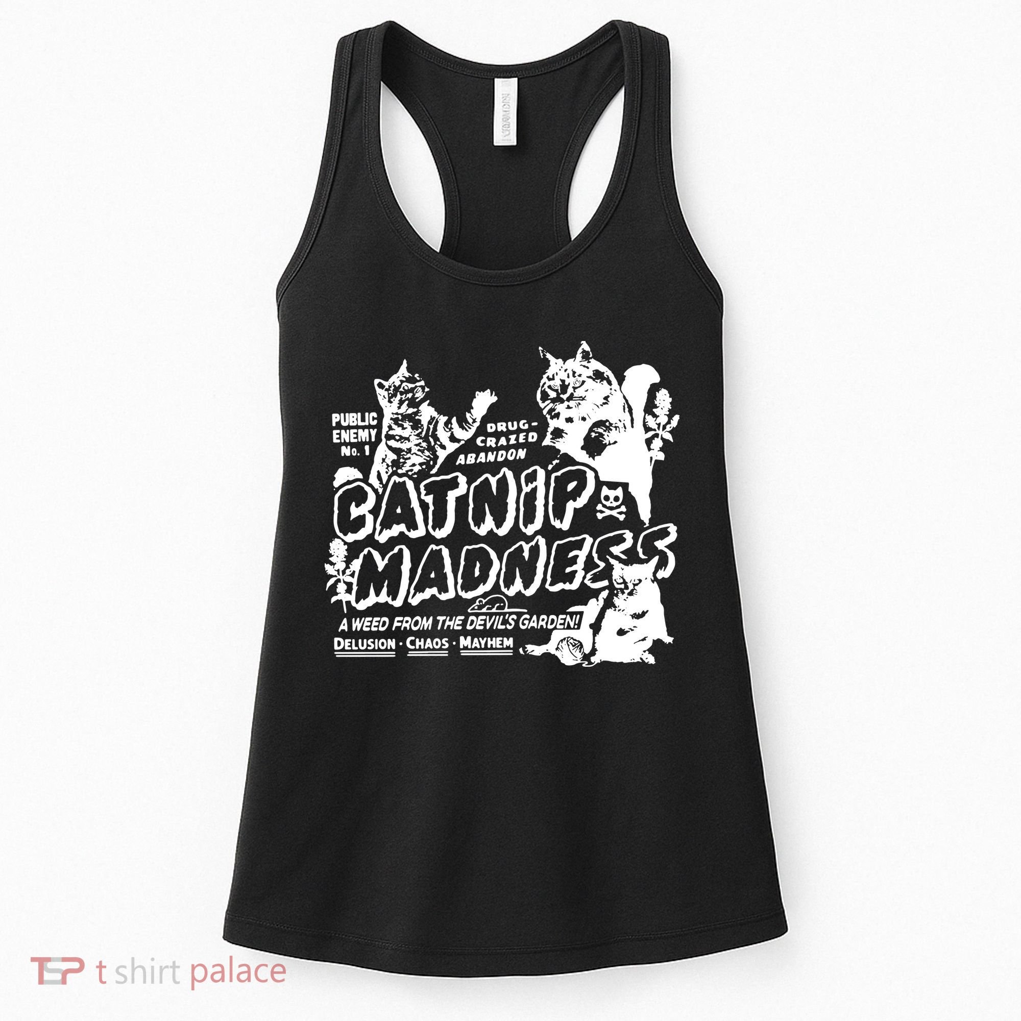 Funny Cat For Cat Mom Cat Dad Catnip Madness Cute Cat Women's Tank Top