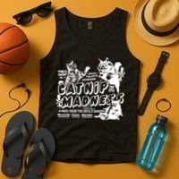 Funny Cat For Cat Mom Cat Dad Catnip Madness Cute Cat Tank Top thumb 4