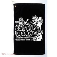 Funny Cat For Cat Mom Cat Dad Catnip Madness Cute Cat Golf Towel thumb 0