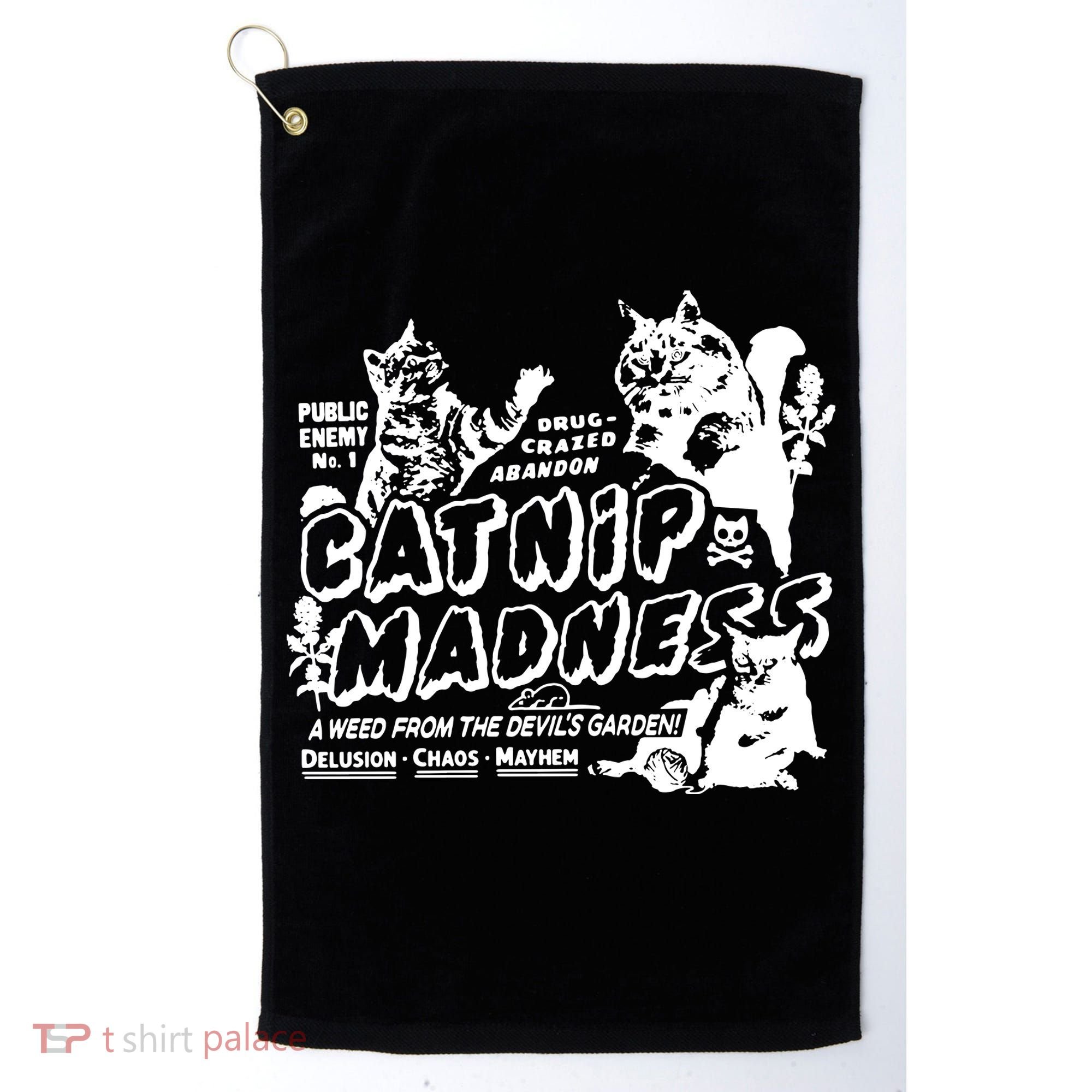 Funny Cat For Cat Mom Cat Dad Catnip Madness Cute Cat Golf Towel