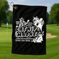 Funny Cat For Cat Mom Cat Dad Catnip Madness Cute Cat Golf Towel thumb 1