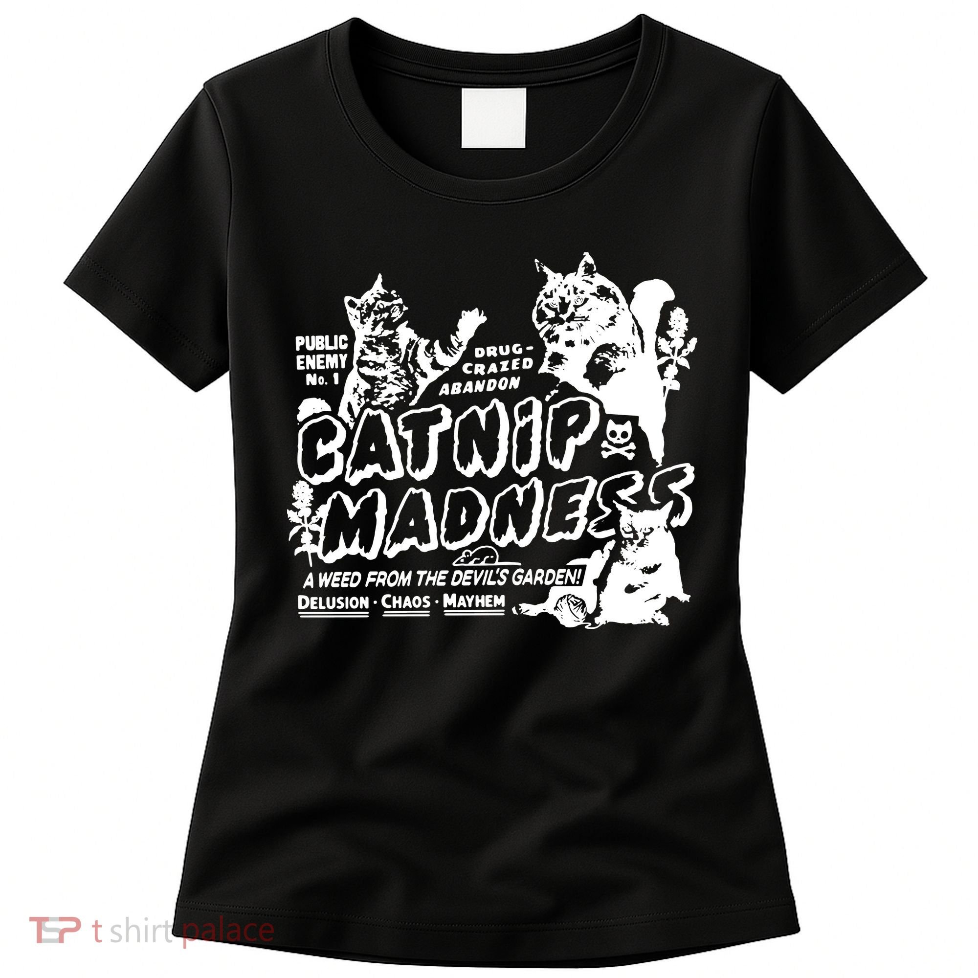 Funny Cat For Cat Mom Cat Dad Catnip Madness Cute Cat Women's T-Shirt