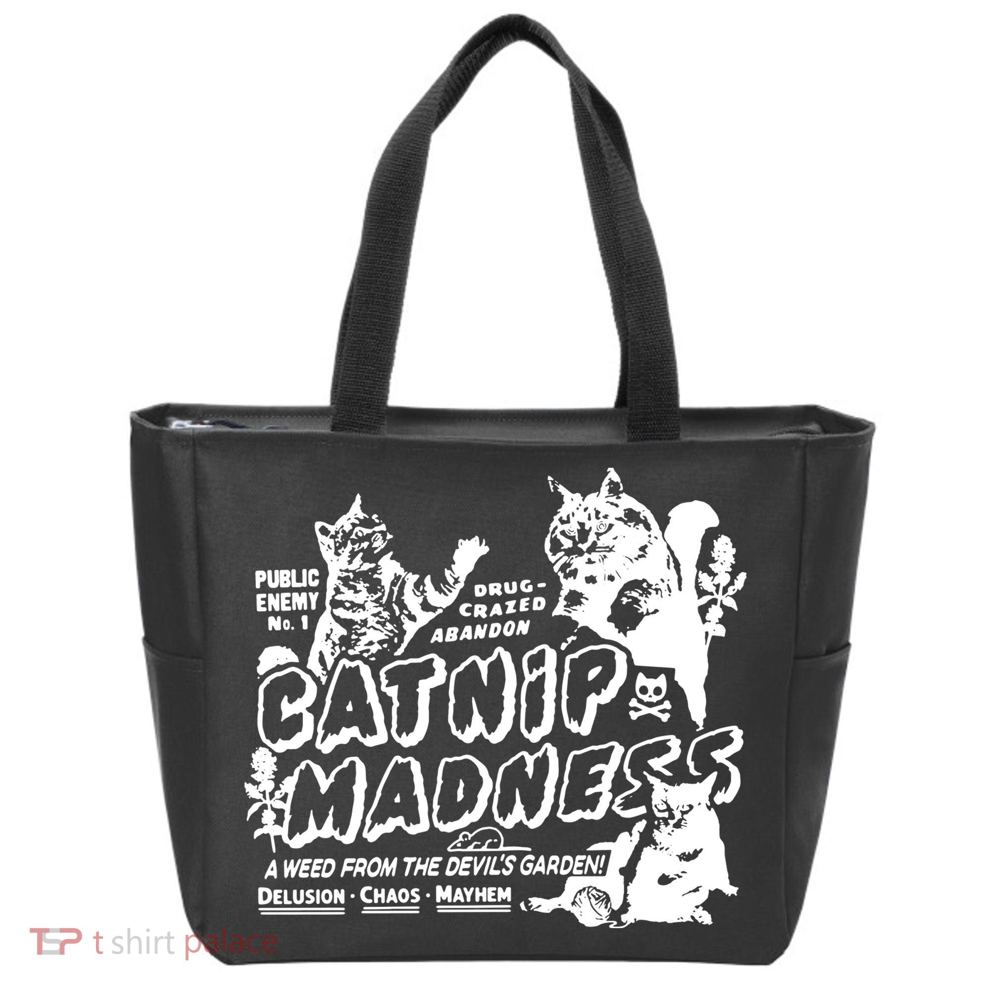Funny Cat For Cat Mom Cat Dad Catnip Madness Cute Cat Tote Bag