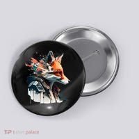 Fox Cunning Foxtail Fur funny animal lover Button thumb 0