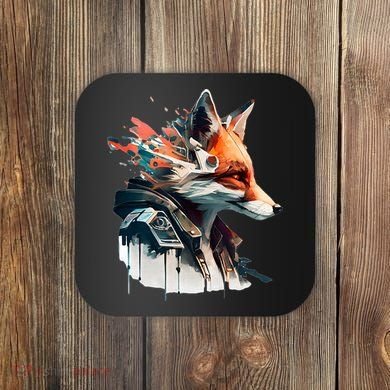 Fox Cunning Foxtail Fur funny animal lover Coaster