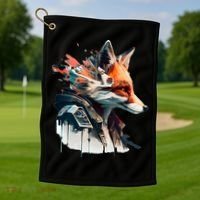Fox Cunning Foxtail Fur funny animal lover Golf Towel thumb 1