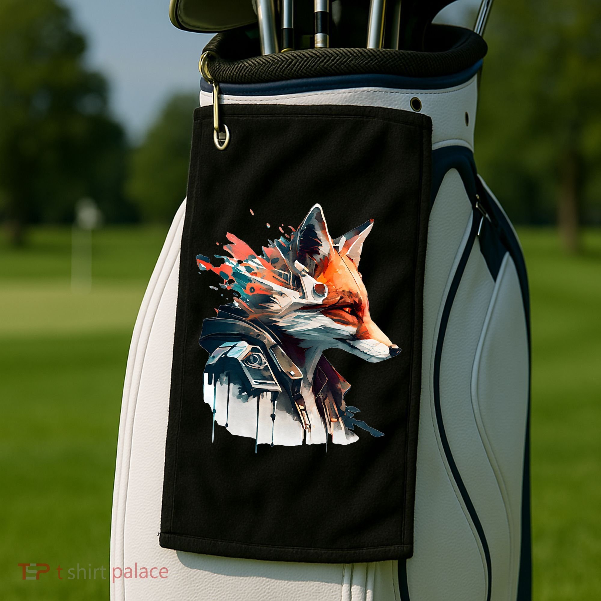 Fox Cunning Foxtail Fur funny animal lover Golf Towel