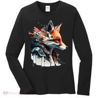 Fox Cunning Foxtail Fur funny animal lover Women's Long Sleeve Shirt thumb 0