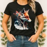 Fox Cunning Foxtail Fur funny animal lover Women's T-Shirt thumb 2