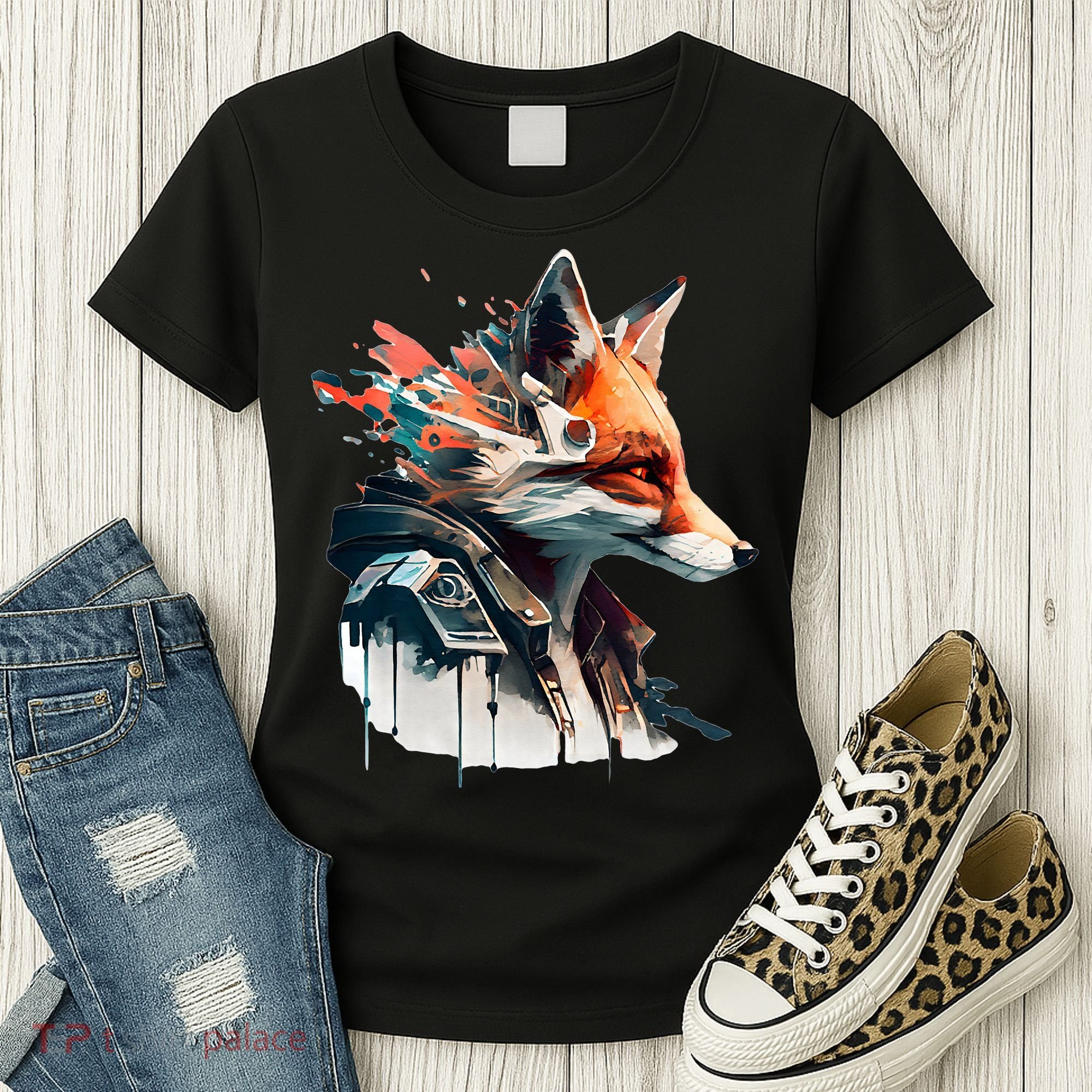 Fox Cunning Foxtail Fur funny animal lover Women's T-Shirt
