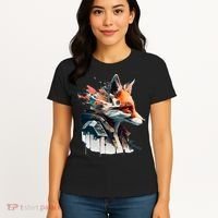 Fox Cunning Foxtail Fur funny animal lover Women's T-Shirt thumb 4